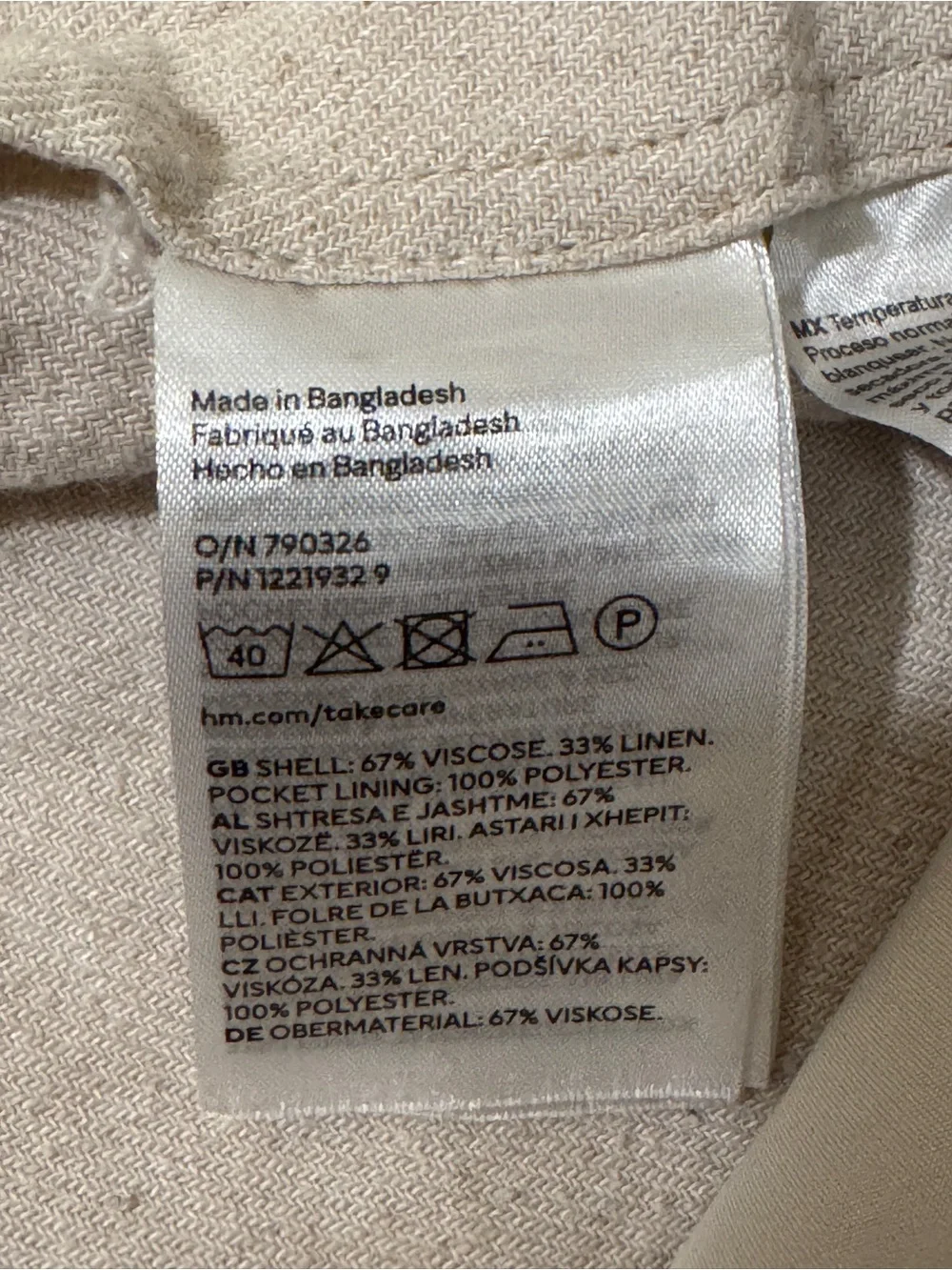 hm linen pants size 8